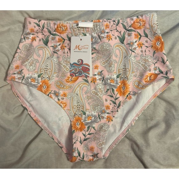 Other - NEW Micosuza Women's Floral Print High Waist Full Coverage‎ Swimwear Bottoms, 6